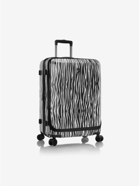 Heys Bílo-černý cestovní kufr se zvířecím vzorem Heys EZ Fashion M Zebra