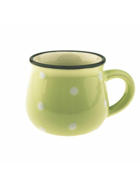 Casa de Engel Keramický hrnek - světle zelený s puntíky, 75ml, 24/144