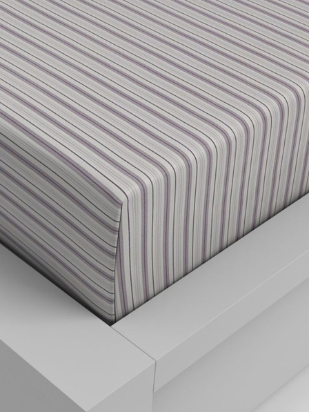 Kvalitex Bavlněné napínací prostěradlo 140x200cm fialový proužek Kvalitex