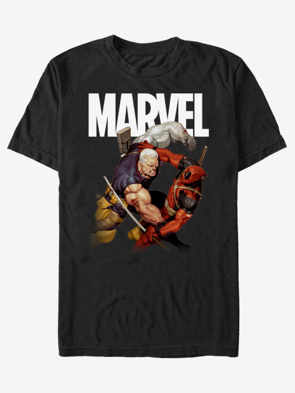 ZOOT.Fan Černé unisex tričko ZOOT.Fan Marvel Deadpool Fight
