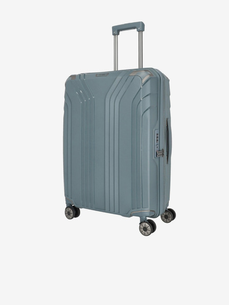Travelite Šedomodrý cestovní kufr Travelite Elvaa 4w M