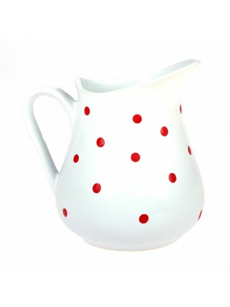 Casa de Engel Keramický džbán, bílý s červenými puntíky, 500ml, 6/24