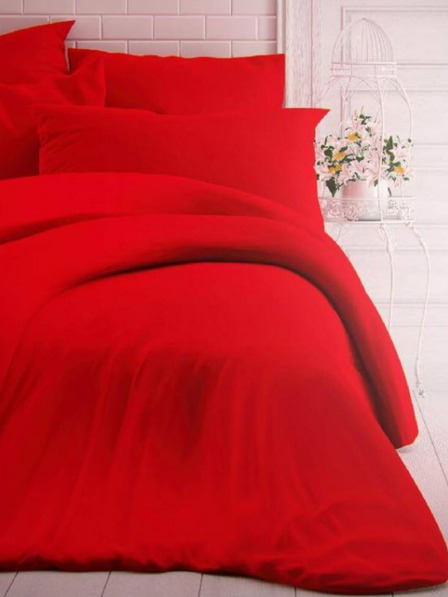 Kvalitex Francouzské jednobarevné bavlněné povlečení 240x200, 70x90cm červené