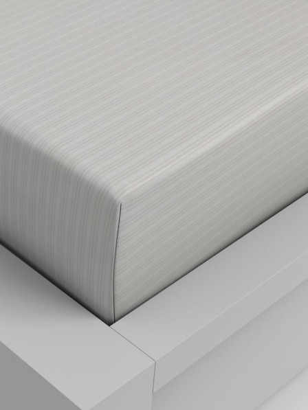 Kvalitex Bavlněné napínací prostěradlo 220x200cm béžový proužek Kvalitex
