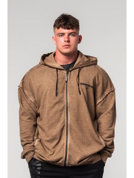 Nebbia Washed-off mikina na zip GYM BRO 362
