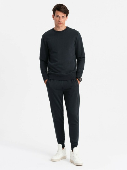 Ombre Clothing BASIC pánská bavlněná mikina BASIC černá Ombre Clothing