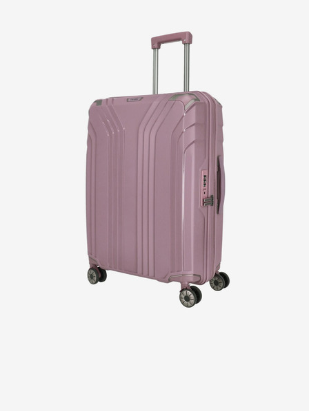 Travelite Růžový dámský cestovní kufr Travelite Elvaa 4w M Rosé