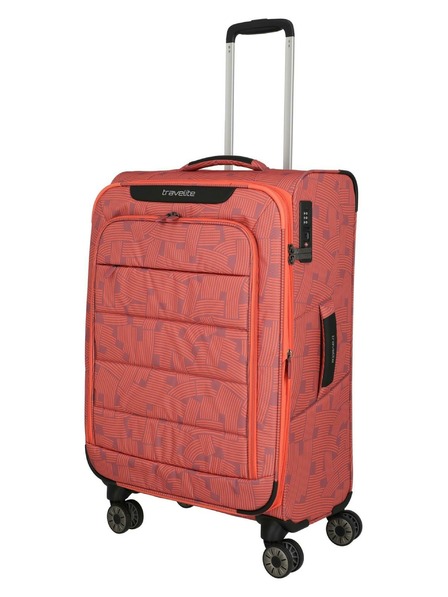 Travelite Cestovní kufr Travelite Skaii 4w M Print Peach
