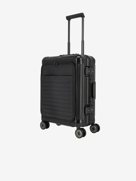 Travelite Černý cestovní kufr Travelite Next 4w S Front pocket