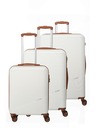 Travelite Sada cestovních kufrů Travelite Bali S,M,L White/Cognac