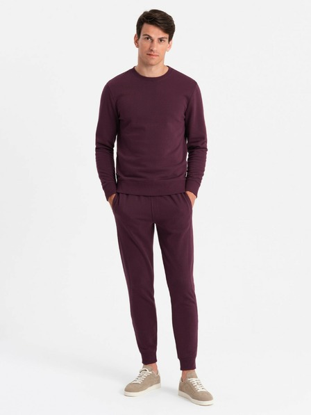 Ombre Clothing BASIC pánská bavlněná mikina BASIC bordó Ombre Clothing