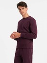 Ombre Clothing BASIC pánská bavlněná mikina BASIC bordó Ombre Clothing