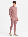 Ombre Clothing Pánská bavlněná mikina BASIC BASIC tmavě růžová Ombre Clothing