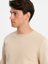 Ombre Clothing Pánská bavlněná mikina BASIC + tepláky béžová Ombre Clothing