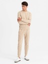 Ombre Clothing Pánská bavlněná mikina BASIC + tepláky béžová Ombre Clothing