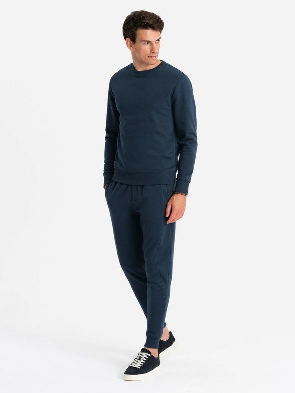 Ombre Clothing BASIC pánská bavlněná mikina BASIC tmavě modrá Ombre Clothing