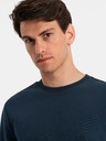 Ombre Clothing BASIC pánská bavlněná mikina BASIC tmavě modrá Ombre Clothing