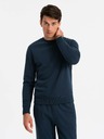 Ombre Clothing BASIC pánská bavlněná mikina BASIC tmavě modrá Ombre Clothing
