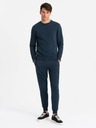 Ombre Clothing BASIC pánská bavlněná mikina BASIC tmavě modrá Ombre Clothing