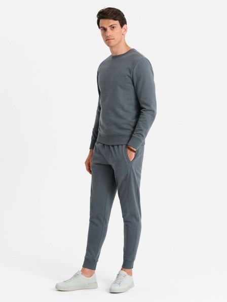 Ombre Clothing Pánská bavlněná mikinová souprava BASIC grafitová Ombre Clothing