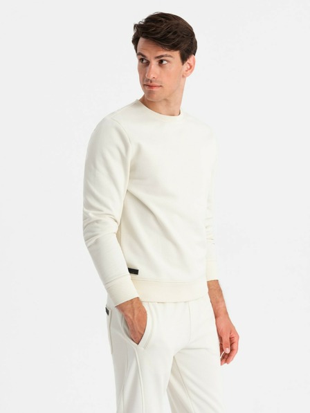 Ombre Clothing Pánská bavlněná tepláková souprava BASIC krémová Ombre Clothing