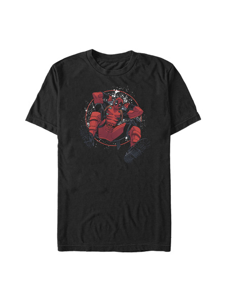 ZOOT.Fan Černé pánské tričko Marvel Deadpool Splatter Circle