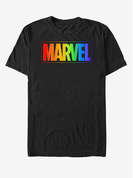 ZOOT.Fan Černé pánské tričko Marvel Rainbow Marvel