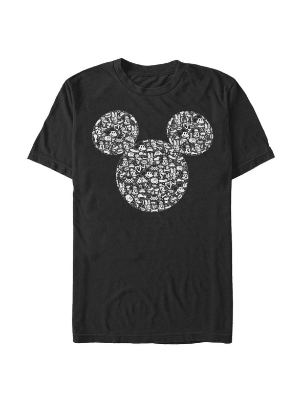 ZOOT.Fan Černé pánské tričko Disney Mickey Icons Fill