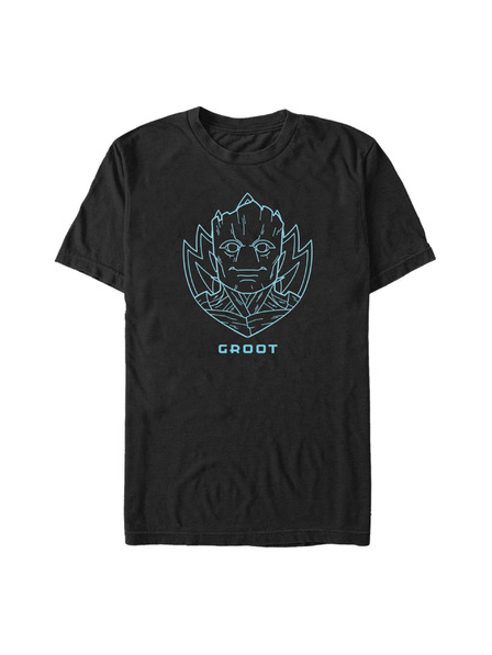ZOOT.Fan Černé pánské tričko Marvel GROOT BADGE
