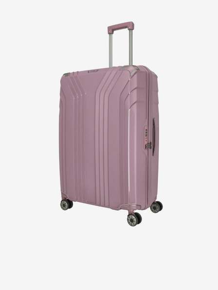 Travelite Růžový dámský cestovní kufr Travelite Elvaa 4w L Rosé