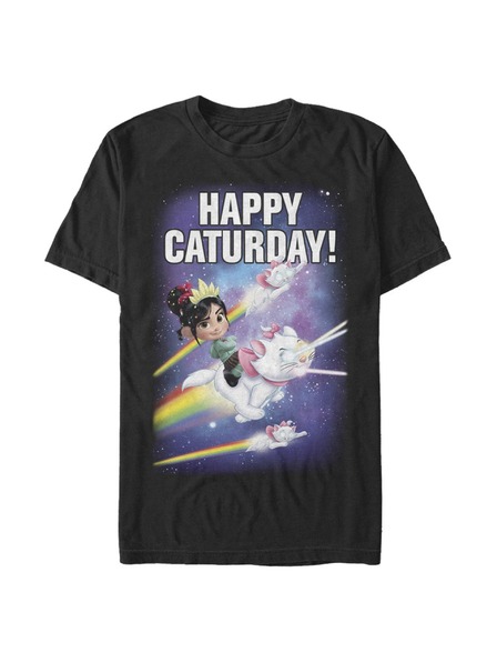 ZOOT.Fan Černé pánské tričko Disney Happy Caturday Stars