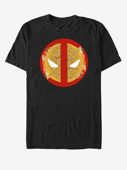 ZOOT.Fan Černé unisex tričko Marvel Deadpool Taco Face