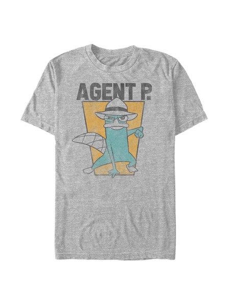 ZOOT.Fan Melírované šedé pánské tričko Disney Classics Agent P