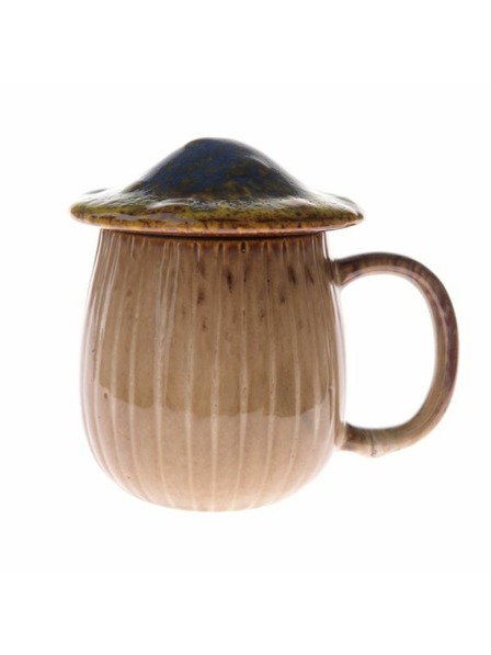 Casa de Engel Keramický hrnek s víčkem - houba, 550ml, modrý, 1/16