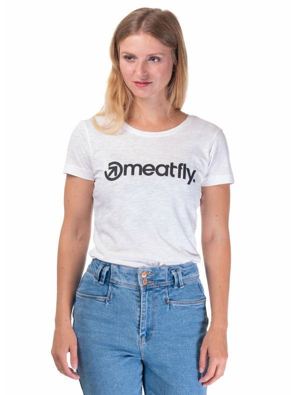Meatfly Meatfly dámské tričko Ladies MF Logo B - White | Velikost