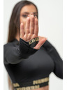 Nebbia NEBBIA Dámsky crop top s dlouhým rukávem INTENSE Perform 839 Gold Nebbia