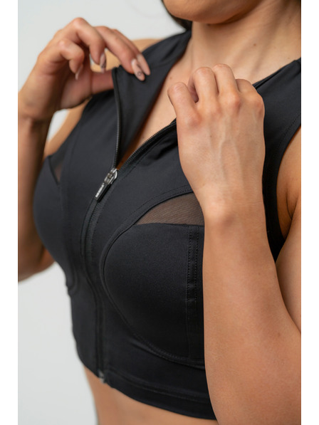 Nebbia NEBBIA Dámský crop top s vysokou podporou INTENSE Mesh 842 Gold Nebbia