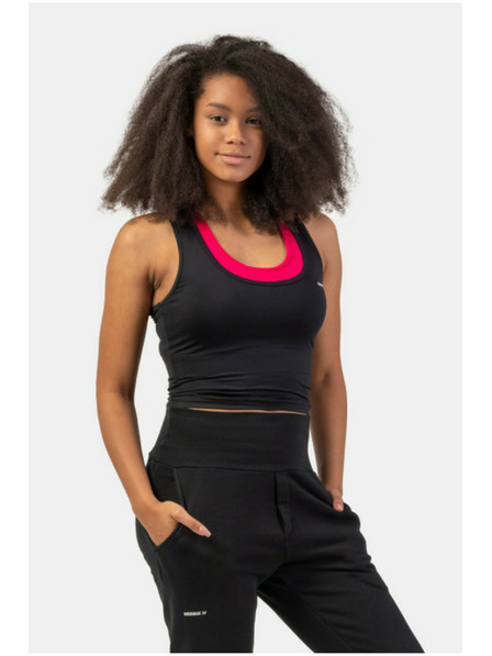 Nebbia Sportovní slim-fit crop tílko 422 Black