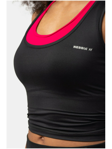 Nebbia Sportovní slim-fit crop tílko 422 Black