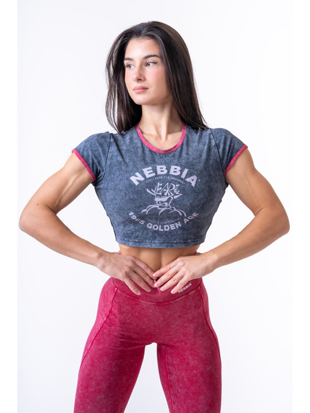 Nebbia Washed crop top tričko GOLDEN AGE 782