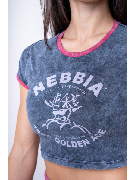 Nebbia Washed crop top tričko GOLDEN AGE 782