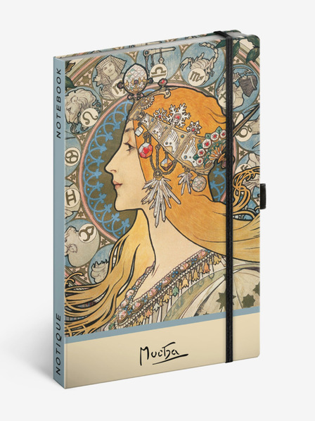 NOTIQUE NOTIQUE Notes Alfons Mucha – Zodiak, tečkovaný, 13 x 21 cm