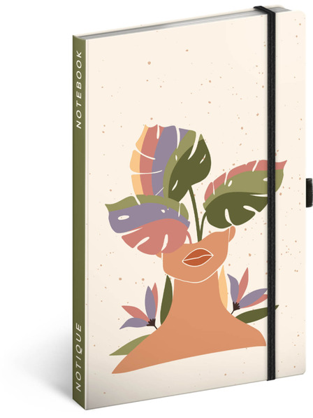 NOTIQUE NOTIQUE Notes Monstera, linkovaný, 13 x 21 cm BAAGL