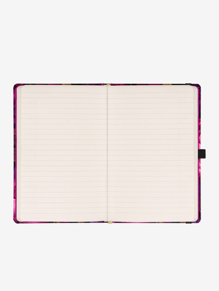NOTIQUE NOTIQUE Notes Fialové květy, linkovaný, 13 x 21 cm