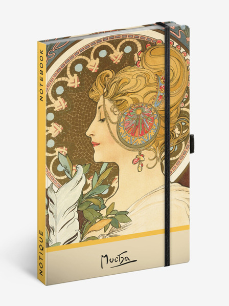 NOTIQUE NOTIQUE Notes Alfons Mucha – Pero, tečkovaný, 13 x 21 cm