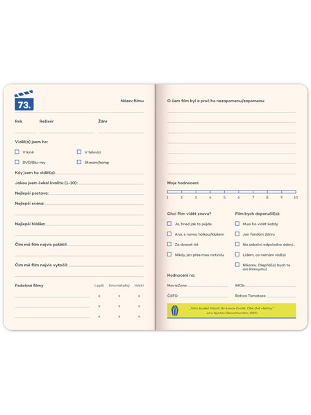NOTIQUE NOTIQUE Notes Zápisník filmožrouta, 13 x 21 cm