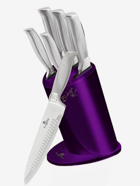 Berlingerhaus Sada nožů ve stojanu 6 ks Royal Purple Metallic Line Kikoza Collection BERLINGERHAUS