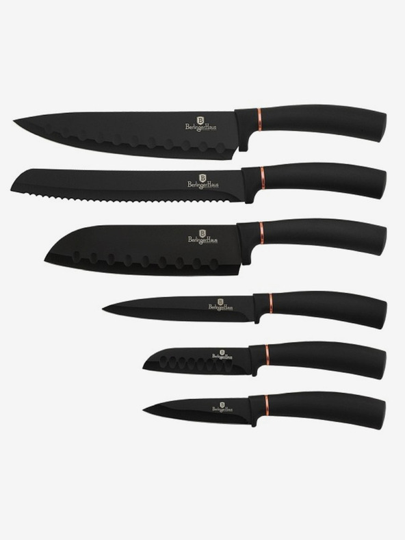 Berlingerhaus Sada šesti nožů s nepřilnavým povrchem BERLINGERHAUS Black Rose Collection
