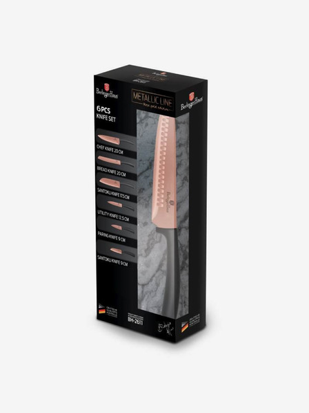 Berlingerhaus Sada šesti nožů s nepřilnavým povrchem BERLINGERHAUS Rosegold Metallic Line