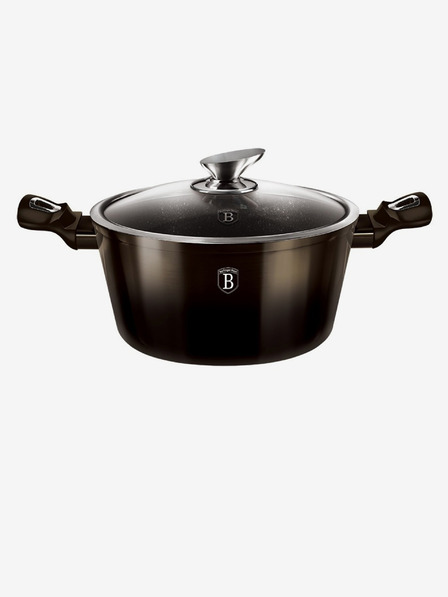 Berlingerhaus Kastrol s mramorovým povrchem 20 cm Shiny Black Collection 2 poklice BERLINGERHAUS